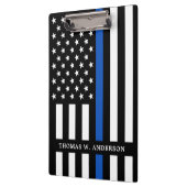 Personalisierter Name des Polizeibeamten Thin Blue Klemmbrett (Links)
