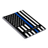 Personalisierter Name des Polizeibeamten Thin Blue Notizblock (Rechte Seite)