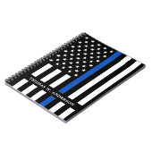 Personalisierter Name des Polizeibeamten Thin Blue Notizblock (Linke Seite)