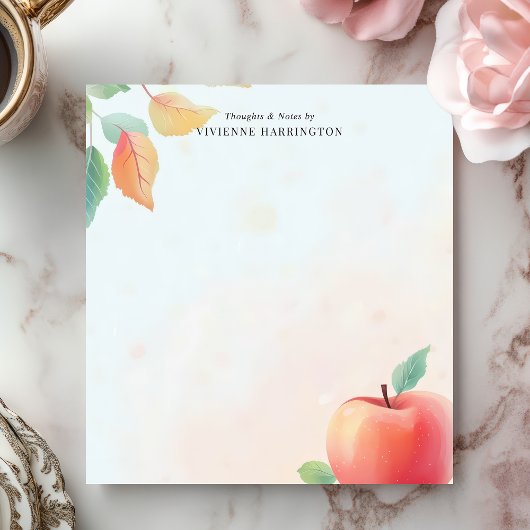 Personalisierter Name des Red Apple Lehrers Notizblock