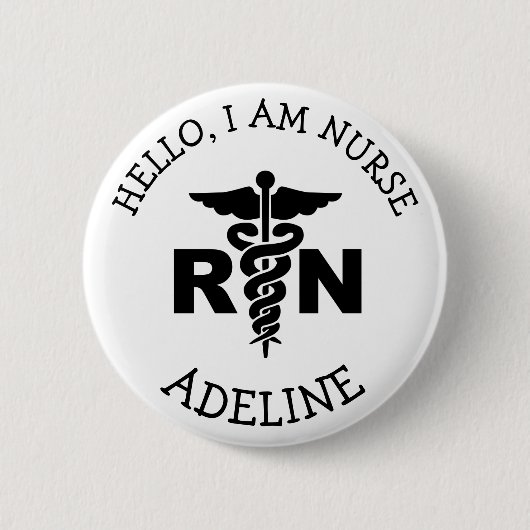 Personalisierter Name des RN Nurse Medical Symbol Button (Vorderseite)