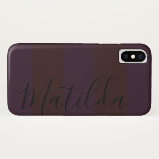 Personalisierter Name des rosa breiten Streifens Case-Mate iPhone Hülle (Rückseite (Horizontal))