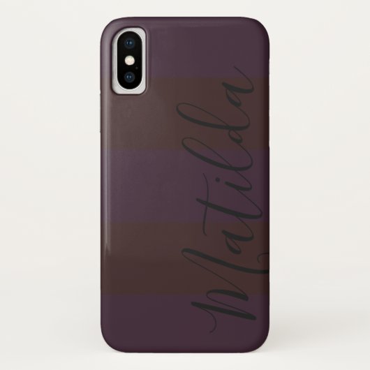 Personalisierter Name des rosa breiten Streifens Case-Mate iPhone Hülle (Rückseite)