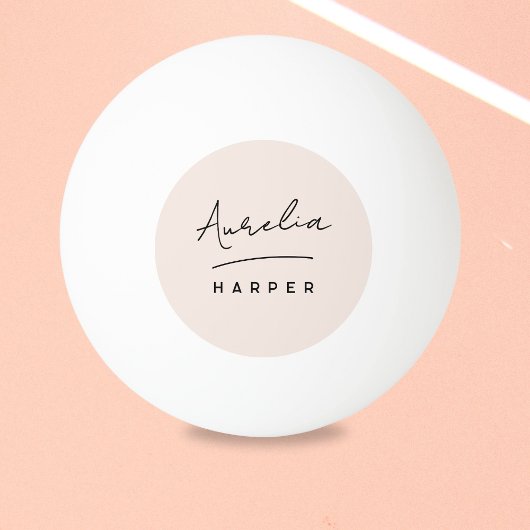 Personalisierter Name des rosa Monogram-Skripts Tischtennisball