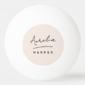Personalisierter Name des rosa Monogram-Skripts Tischtennisball (Rückseite)