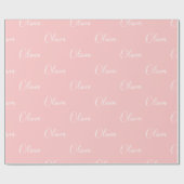 Personalisierter Name des rosa Skripts Geschenkpapier (Flach)