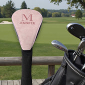 Personalisierter Name des rosa Texturledermonogram Golf Headcover