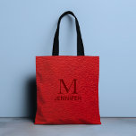 Personalisierter Name des roten textilen Ledermono Tasche<br><div class="desc">Dieses Design zeichnet sich durch ein rot strukturiertes Imitat Leder mit einem personalisierten Monogramm und Namen aus. Anpassen,  indem Sie den Text im Textfeld bearbeiten oder den Text ohne Namen oder Monogramm löschen. #monogram #mit Monogramm #initial #name #personalisiert #red #leder #texpattern #design #mode #Tasche #bags #bags</div>