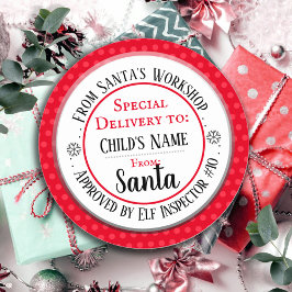 Personalisierter Name des Santa Workshop Runder Aufkleber