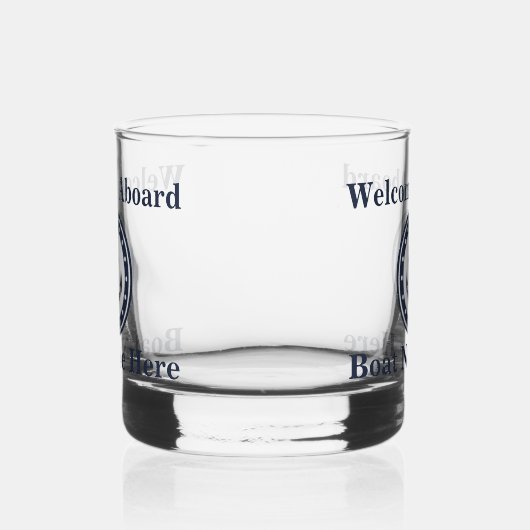 Personalisierter Name des Schiffes Anchor Navy Blu Whiskyglas (Links)