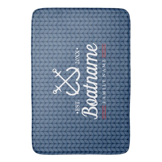 Personalisierter Name des Schiffes Badematte (Vorderseite Vertikal)