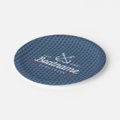 Personalisierter Name des Schiffes: Gegossene Woll Pappteller (Schrägansicht)