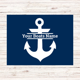 Personalisierter Name des Schiffes Nautical Navy B Fußmatte