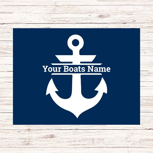 Personalisierter Name des Schiffes Nautical Navy B Fußmatte