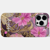 Personalisierter Name des Schmetterlings Rosa und  Case-Mate iPhone Hülle (Rückseite (Horizontal))