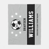 Personalisierter Name des Schwarz-weißen Fußballsp Fleecedecke (Vorderseite)