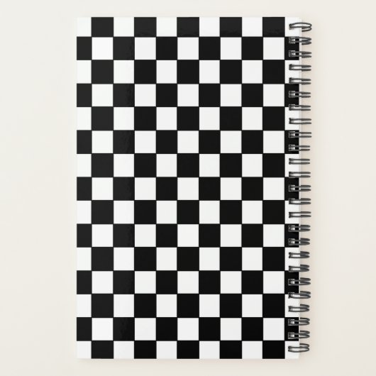 Personalisierter Name des Schwarz-weißen Prüfmuste Planer (Rückseite)