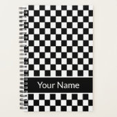 Personalisierter Name des Schwarz-weißen Prüfmuste Planer (Vorderseite)