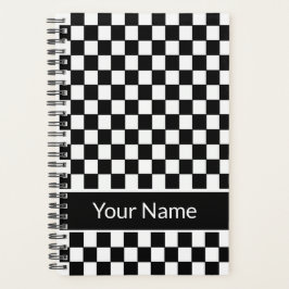 Personalisierter Name des Schwarz-weißen Prüfmuste Planer