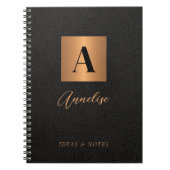 Personalisierter Name des Schwarzen Golds Notizblock (Vorderseite)