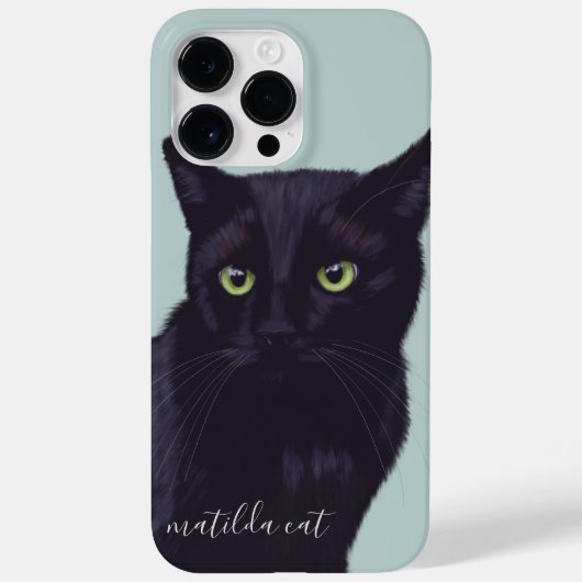Personalisierter Name des Schwarzen Katzen Case-Mate iPhone Hülle (Rückseite)