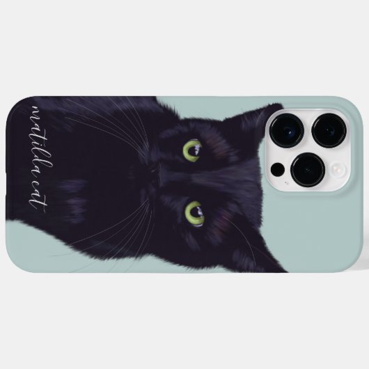 Personalisierter Name des Schwarzen Katzen Case-Mate iPhone Hülle (Rückseite (Horizontal))