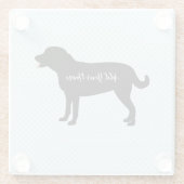 Personalisierter Name des schwarzen Labors Glasuntersetzer (Rückseite)