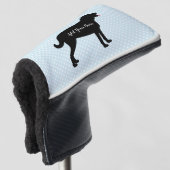 Personalisierter Name des schwarzen Labors Golf Headcover (3/4 Vorderseite)