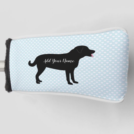 Personalisierter Name des schwarzen Labors Golf Headcover (Vorderseite)