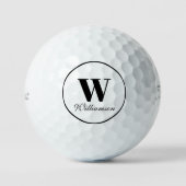 Personalisierter Name des schwarzen Skripts Golfball (Vorderseite)