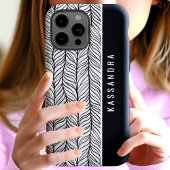 Personalisierter Name des Schwarzen und Weißen Rin Case-Mate iPhone Hülle