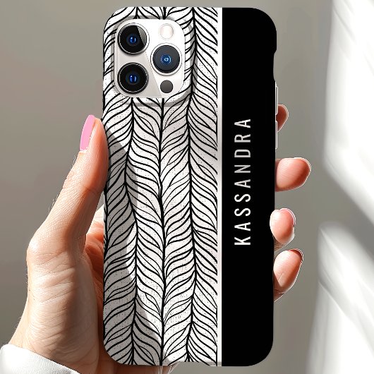 Personalisierter Name des Schwarzen und Weißen Rin Case-Mate iPhone Hülle