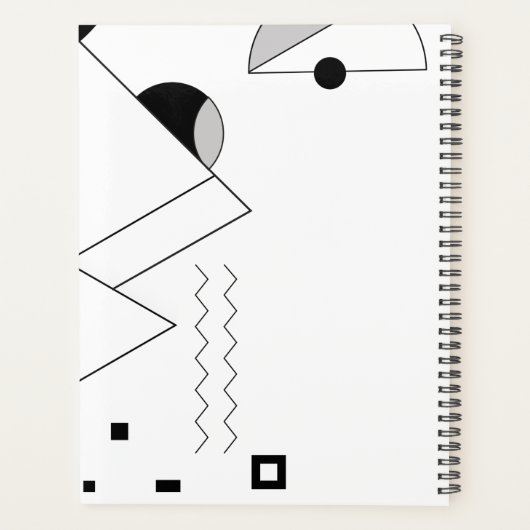 Personalisierter Name des Schwarzweiß-Memphis Planer (Rückseite)