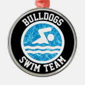 Personalisierter Name des schwimmenden Teams Ornament Aus Metall (Vorne)