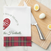 Personalisierter Name des Skandinavischen Herzens Geschirrtuch (Viertel Falte)