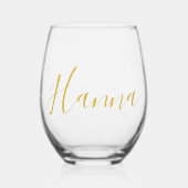 Personalisierter Name des Skript-Schriftartes eine Weinglas Ohne Stiel (Vorderseite)