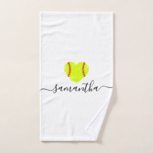 Personalisierter Name des Softball-Skripts Handtuch