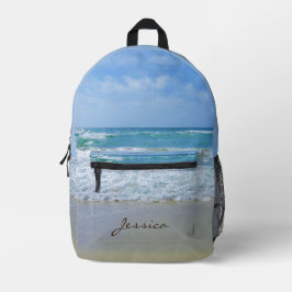 Personalisierter Name des Strandes und des Meeres Bedruckter Rucksack