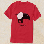 Personalisierter Name des Tapir T-Shirt<br><div class="desc">Ein niedliches malayisches Tapir für Tierfreunde und gefährdete Wildtiere. Originelle Kunst von Nic Squirrell. Ändern Sie den Namen oder den Text,  um ihn zu personalisieren.</div>