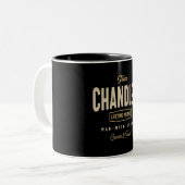 Personalisierter Name des Team Chandler Lifetime-M Zweifarbige Tasse (Vorderseite Links)