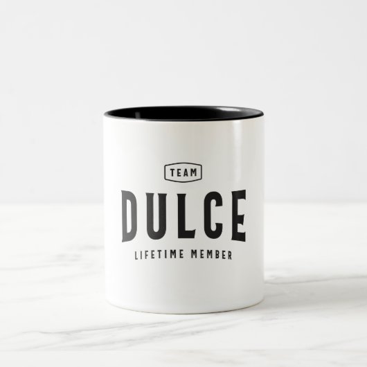 Personalisierter Name des Team Dulce Lifetime-Mitg Zweifarbige Tasse (Mittel)