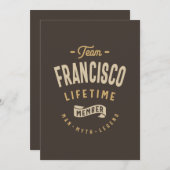 Personalisierter Name des Team Francisco LiveTime- Einladung (Vorne/Hinten)