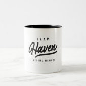 Personalisierter Name des Team Haven Lifetime-Mitg Zweifarbige Tasse (Mittel)