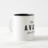 Personalisierter Name des Teams Avah Lifetime-Memb Zweifarbige Tasse (Vorderseite Links)
