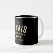 Personalisierter Name des Teams Davis Lifetime Zweifarbige Tasse (VorderseiteRechts)