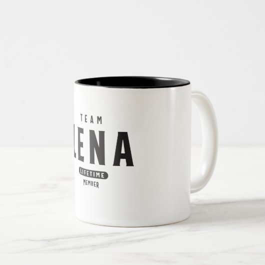 Personalisierter Name des Teams Lena Lifetime Zweifarbige Tasse (VorderseiteRechts)
