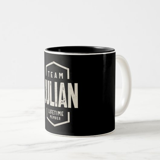 Personalisierter Name des Teams Luke Lifetime Zweifarbige Tasse (VorderseiteRechts)