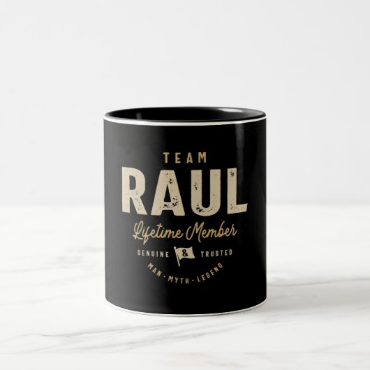 Personalisierter Name des Teams Raul Lifetime Zweifarbige Tasse (Mittel)