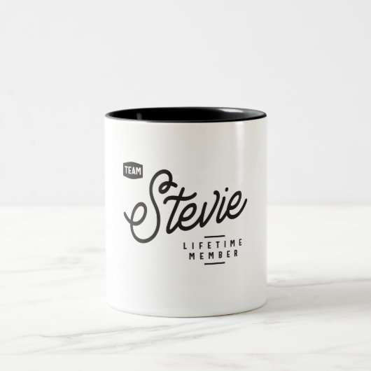 Personalisierter Name des Teams Stevie Lifetime Zweifarbige Tasse (Mittel)