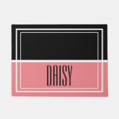 Personalisierter Name des Tieres Rosa Nahrungs- un Fußmatte (Vorderseite)